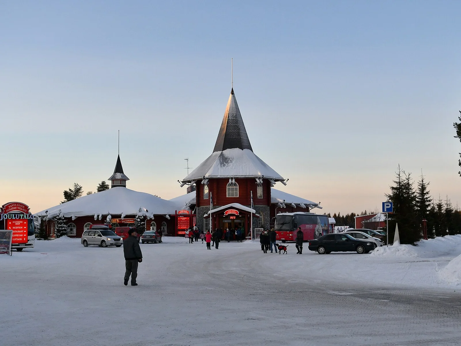 Snow-covered Santa Claus Village, Rovaniemi, Finnish Lapland