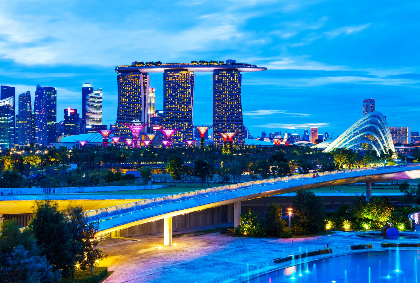 Marina Bay Sands and Gardens by the Bay in Singapore